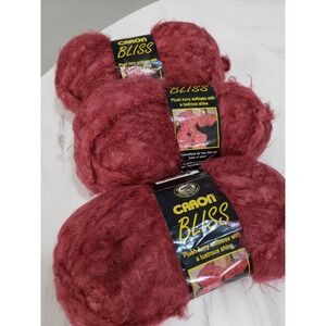NEW LOT 3 Caron Bliss Yarn Skeins MERLOT WINE